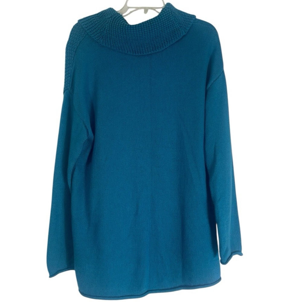 Pure Knits by Neon Buddha, cowl neck, cotton tunic sweater. Size large GUC - Picture 3 of 11